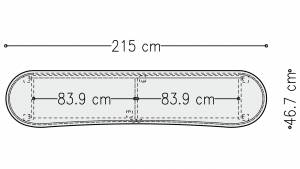 Qiboard 2OH QIB-2-021 in Dekor 2150x467x768mm