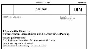 Din 18041 可在房间-要求、建议和忠告为办公室、会议室和教室的计划