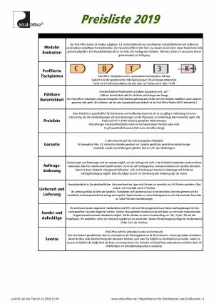 Preisliste 2019 vitAcoustic Office - Bambus Büro - Feng Shui Büro
